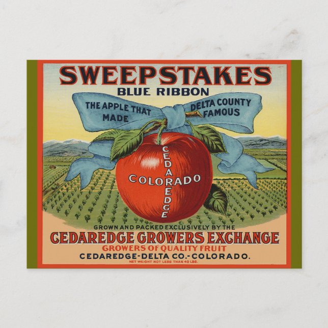 Colorado Apple Design Postkarte (Vorderseite)
