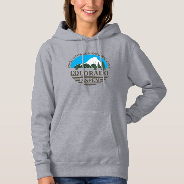 Colorado Aspen Skigebiet Blau Himmel Hoodie (Vorderseite)