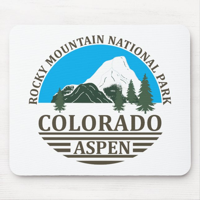 Colorado Aspen Skigebiet Blau Himmel Mousepad (Vorne)