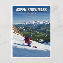 Colorado Aspen Snowmasseschilder Skifahren Postkarte