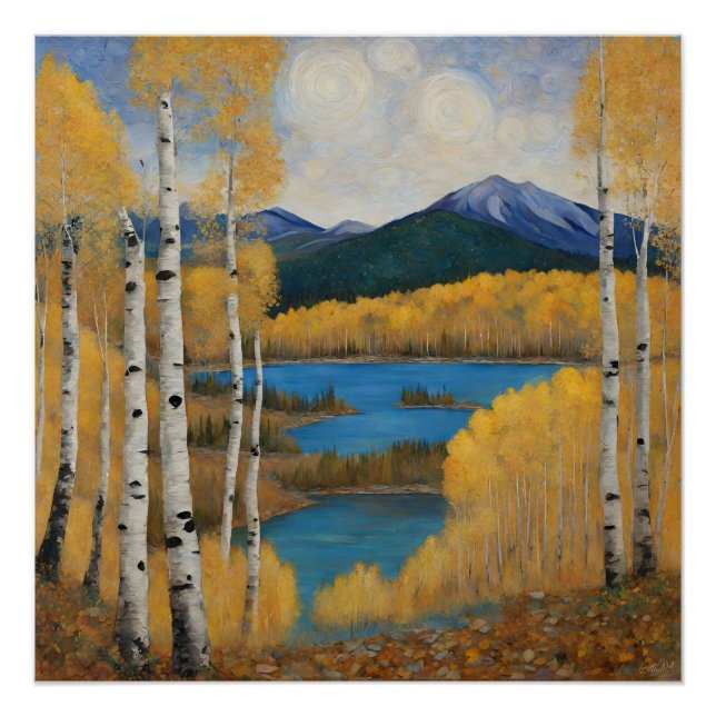 Colorado Aspens Mountain Lake Fall Poster (Vorderseite)