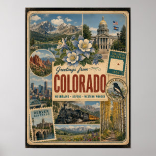 Colorado Authentischer Vintage-Stil Poster