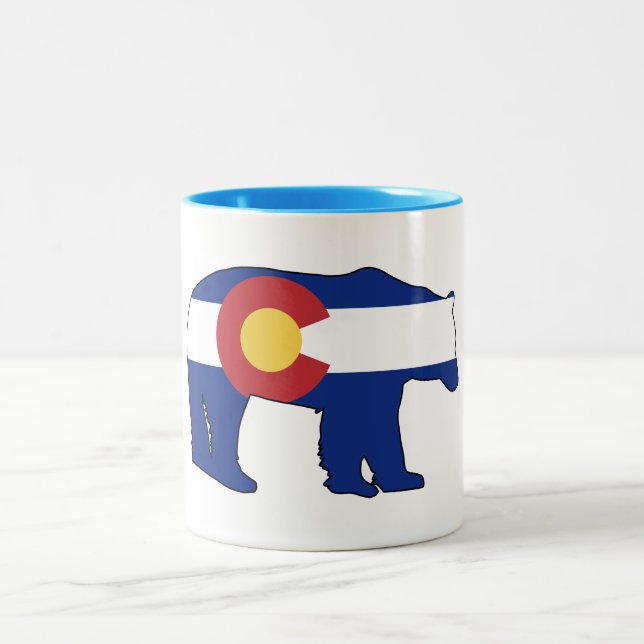 Colorado-Bärenflagge Zweifarbige Tasse (Mittel)