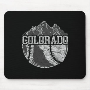 Colorado Baseball Fan Tee Vintage Rocky Mountains Mousepad