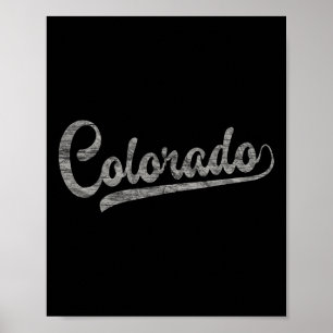 Colorado Baseball Fan Vintag Rocky Mountains Poster