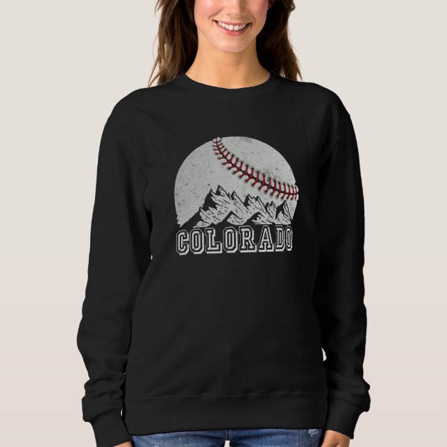 Colorado Baseball Skyline Colorado Cityscape Retro Sweatshirt (Vorderseite)