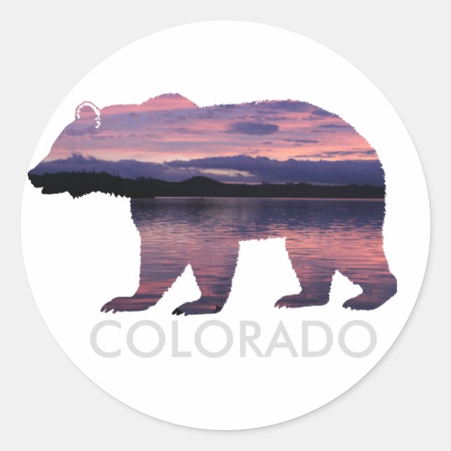 Colorado Bear | Sonnenuntergang | Circle Aufkleber (Vorderseite)