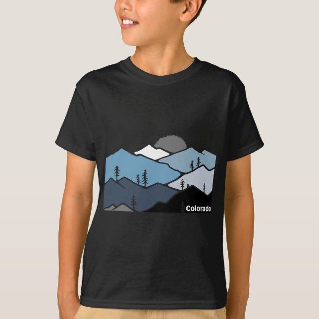 Colorado Berg Outdoor Retro Landschaft T-Shirt (Vorderseite)