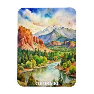 Colorado Berge Aquarellbilder Magnet
