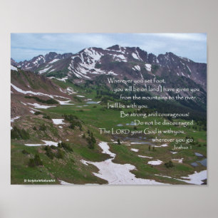 Colorado-Berge, Gott ist mit Ihnen, Joshua 1, Poster