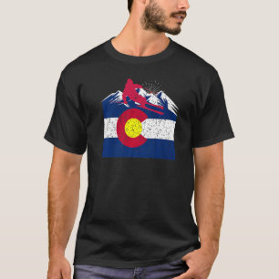 Colorado Berge Skifahren Cooler Wintersport T-Shirt