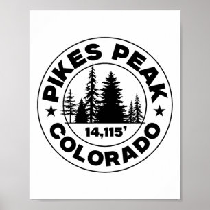 Colorado Bergwandern Vintage Pikes Peak Poster