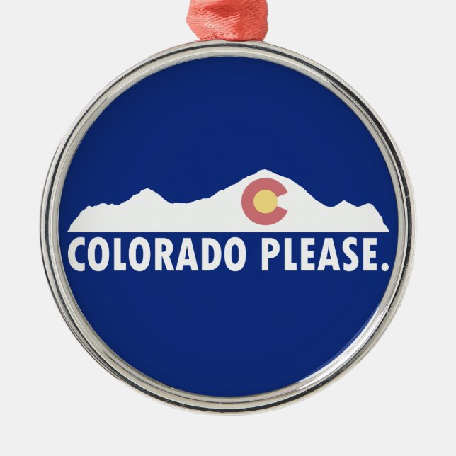 Colorado Bitte Silbernes Ornament (Vorne)