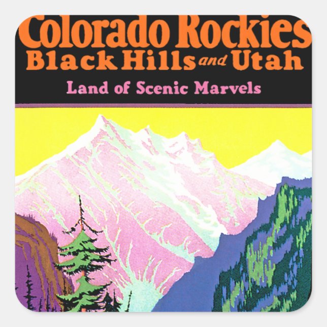 Colorado ~ Black Hills und Utah Quadratischer Aufkleber (Vorderseite)