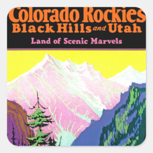 Colorado ~ Black Hills und Utah Quadratischer Aufkleber