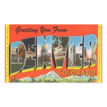 Colorado, Blatt mit 4 Denver-Aufklebern