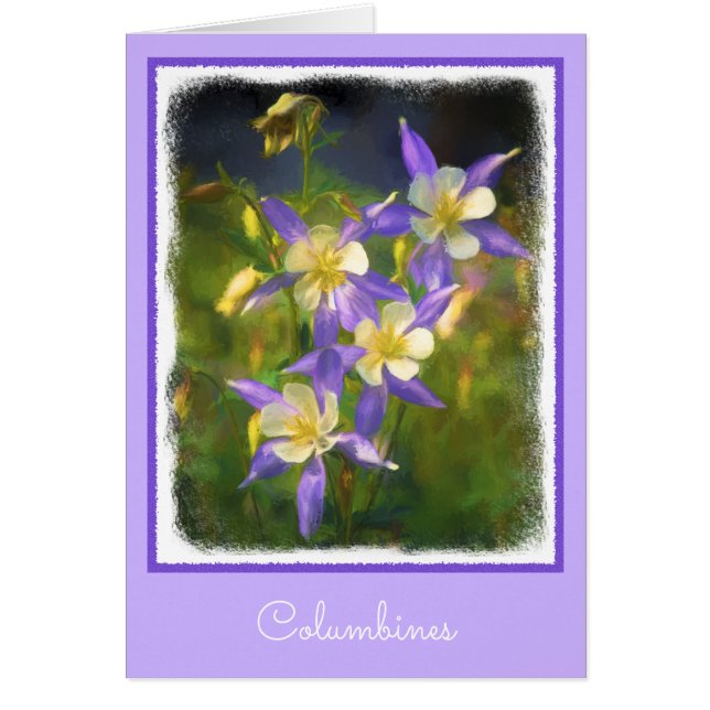 Colorado Blue Columbine Painting - Original Art (Vorne)