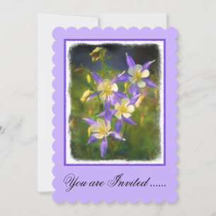 Colorado Blue Columbine Painting - Original Art Einladung