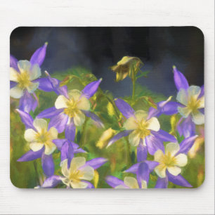 Colorado Blue Columbine Painting - Original Art Mousepad