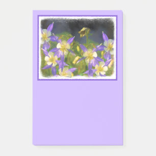 Colorado Blue Columbine Painting - Original Art Post-it Klebezettel