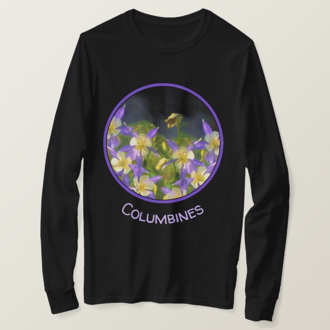 Colorado Blue Columbine Painting - Original Art T-Shirt (Design vorne)