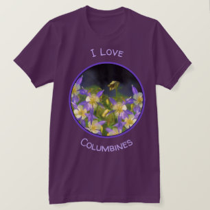 Colorado Blue Columbine Painting - Original Art T-Shirt