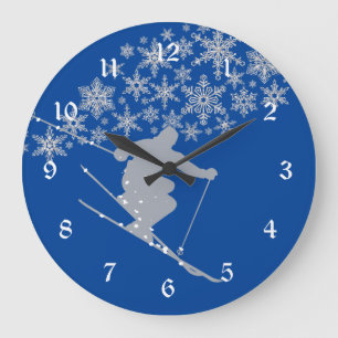 Colorado Blue Snow Ski Große Wanduhr