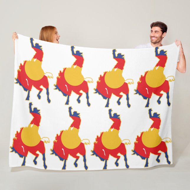 Colorado Bucking Bronco Cowboy Fleece Blanket (Beispiel)