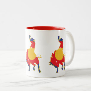 Colorado Bucking Bronco Cowboy Zweifarbige Tasse