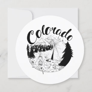 Colorado Camper Outdoor Tinte Illustration Feiertagskarte