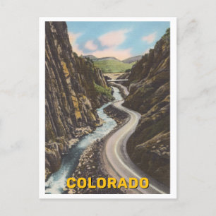 Colorado Canyon Vintag Road und River Postkarte
