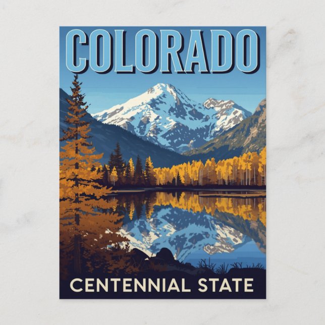 Colorado Centennial State Bergsee Postkarte (Vorderseite)