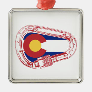 Colorado Climbing Carabiner Silbernes Ornament