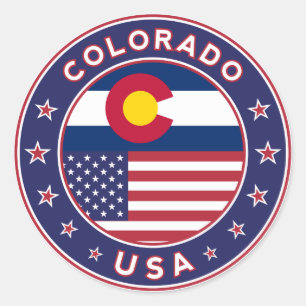 Colorado, Colorado Aufkleber, USA Staaten Runder Aufkleber