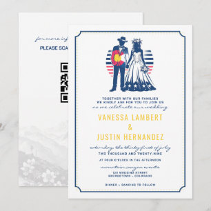 Colorado Couple Wedding Einladung mit QR Code