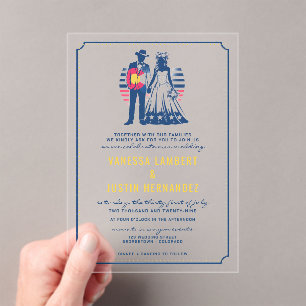 Colorado Couple Wedding Einladung mit QR Code