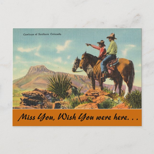 Colorado, Cowboys im südlichen Colorado Postkarte (Vorderseite)