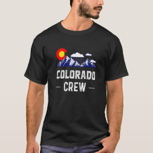 Colorado Crew Denver Karte Flag Gran Café Al Porto T-Shirt