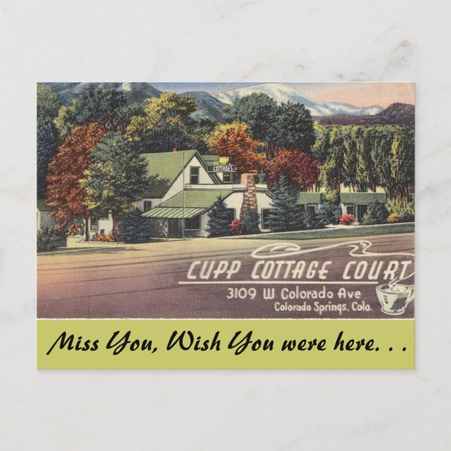 Colorado, Cupp Hütte Court Postkarte (Vorderseite)