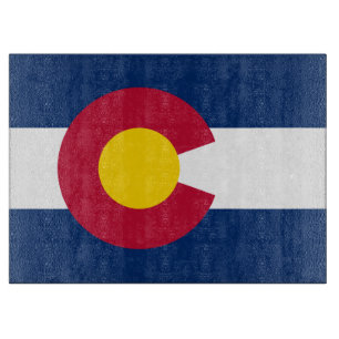Colorado: Die Centennial-Flagge eines US-Bundessta Schneidebrett