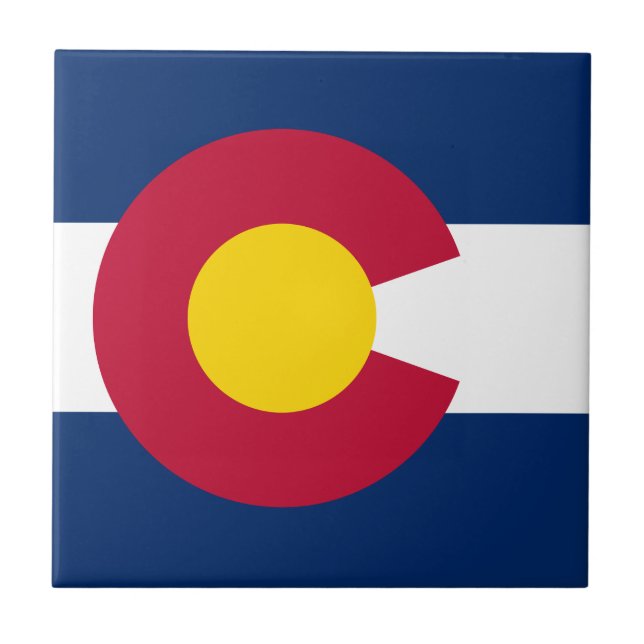 Colorado: Die hundertjährige US-Staatsflagge Fliese (Vorderseite)