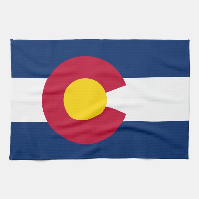 Colorado: Die hundertjährige US-Staatsflagge Geschirrtuch (Horizontal)