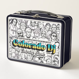 Colorado-DJs Malbuch Metall-Lunchbox Metall Brotdose