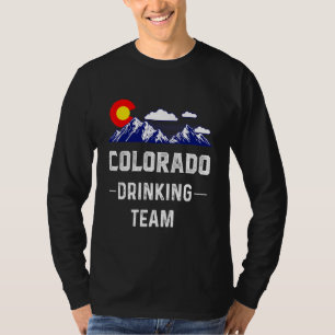 Colorado Drink Team Denver Karte Flag Co Souvenir T-Shirt