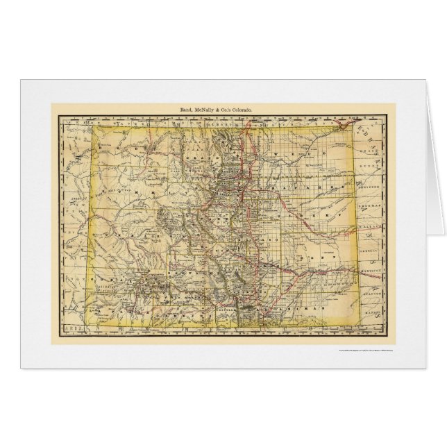 Colorado-Eisenbahn-Karte 1879 (Vorderseite (Horizontal))