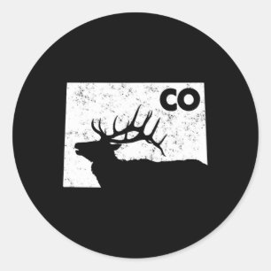 Colorado Elk Junting - Bulllech-Staat Form Runder Aufkleber