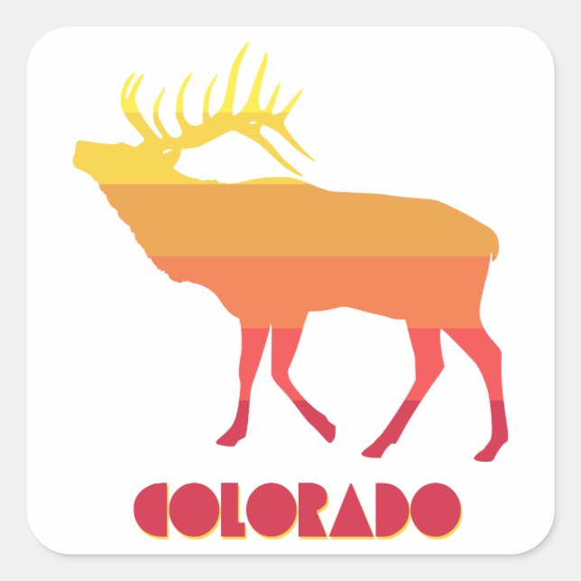 Colorado Elk Quadratischer Aufkleber (Vorderseite)