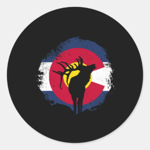 Colorado Elk - Staat von Colorado-Elch-Hunter - El Runder Aufkleber