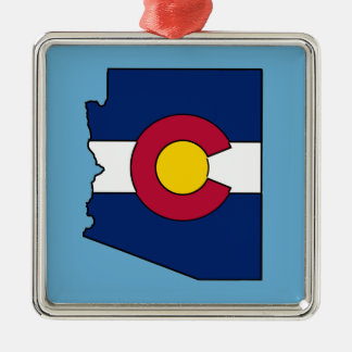 Colorado Fahne Arizona Kontur Silbernes Ornament