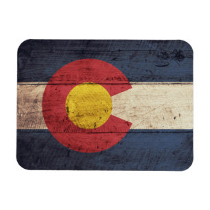 Colorado-Fahne aus Holz Magnet